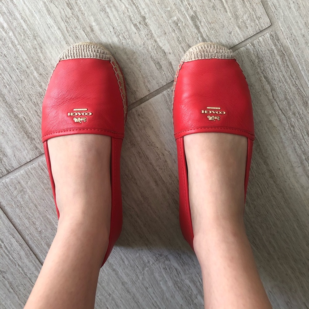 Coach Orange 'rhodelle' Espadrille Skimmer Flats